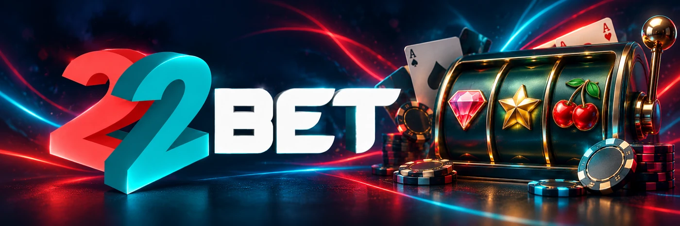 Slot machine e fiches nel banner di 22Bet Casino